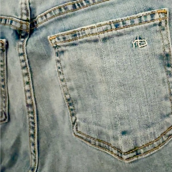 Rag and Bone Sz 24 Stovepipe Distressed Hem Jeans in Prospector Rinse - Picture 6 of 11